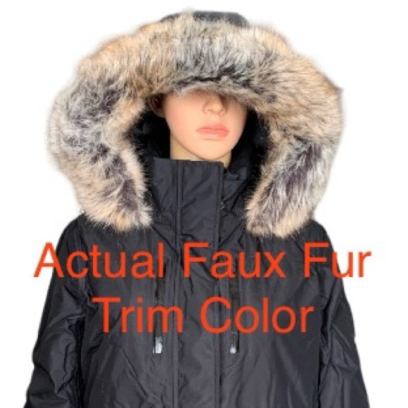 LANDSEND Wm Expedition Down Parka Removable Hood **Brown Faux Fur** -3° to +25° - Picture 5 of 7